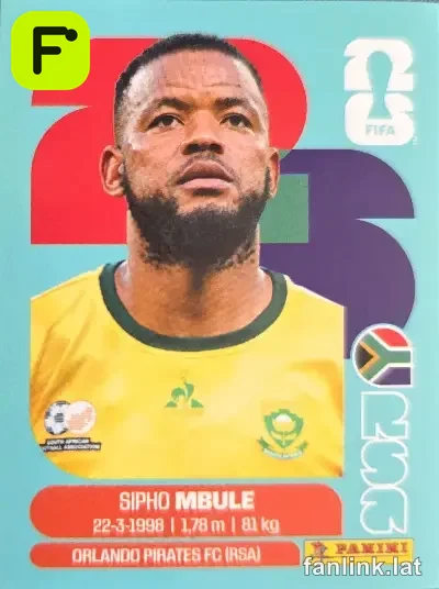 Sipho Mbule #RSA16 — Lámina Panini FIFA World Cup 2026