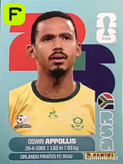 Oswin Appollis #RSA20 — Lámina Panini FIFA World Cup 2026