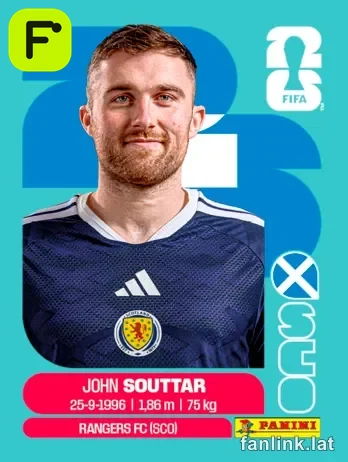 John Souttar #SCO8 — Lámina Panini FIFA World Cup 2026