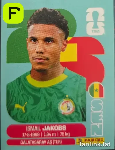 Ismail Jakobs #SEN6 — Lámina Panini FIFA World Cup 2026