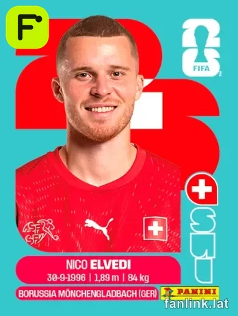 Nico Elvedi #SUI6 — Lámina Panini FIFA World Cup 2026