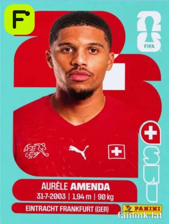 Aurèle Amenda #SUI7 — Lámina Panini FIFA World Cup 2026