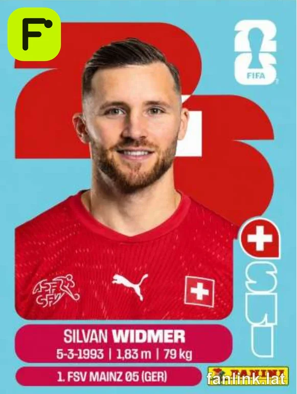 Silvan Widmer #SUI8 — Lámina Panini FIFA World Cup 2026