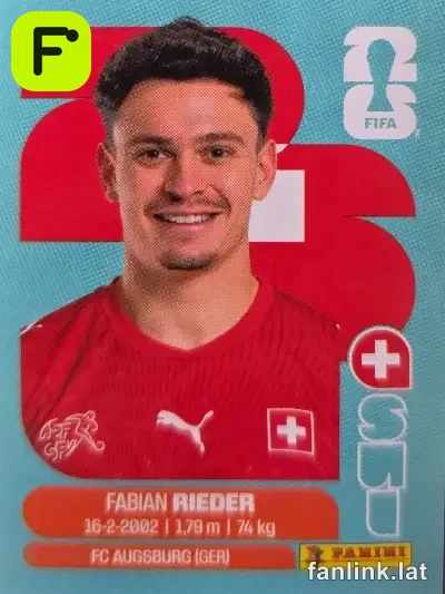 Fabian Rieder #SUI12 — Lámina Panini FIFA World Cup 2026