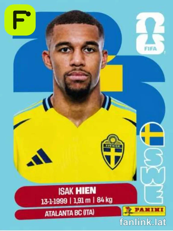 Isak Hien #SWE3 — Lámina Panini FIFA World Cup 2026