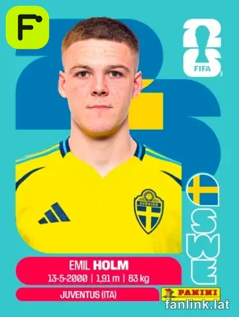 Emil Holm #SWE5 — Lámina Panini FIFA World Cup 2026