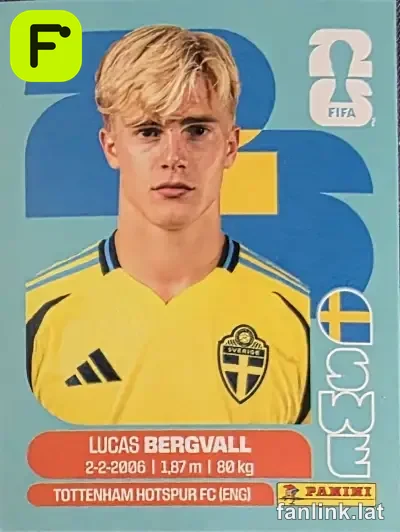 Lucas Bergvall #SWE8 — Lámina Panini FIFA World Cup 2026