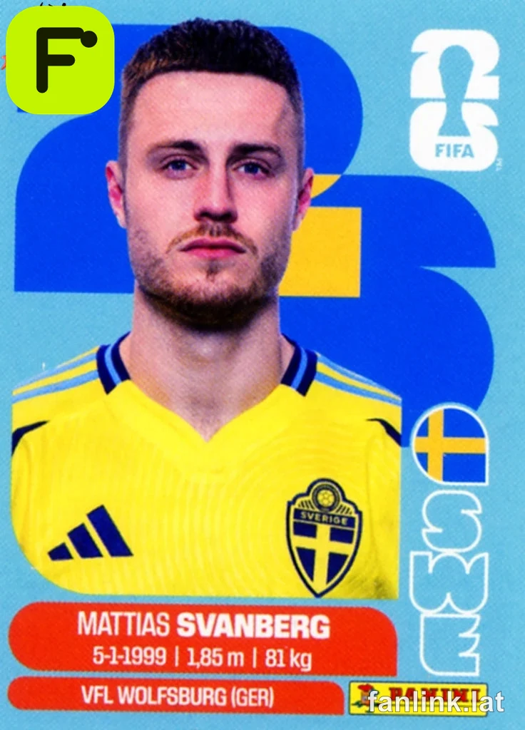 Mattias Svanberg #SWE12 — Lámina Panini FIFA World Cup 2026