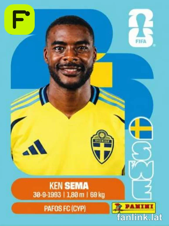 Ken Sema #SWE15 — Lámina Panini FIFA World Cup 2026
