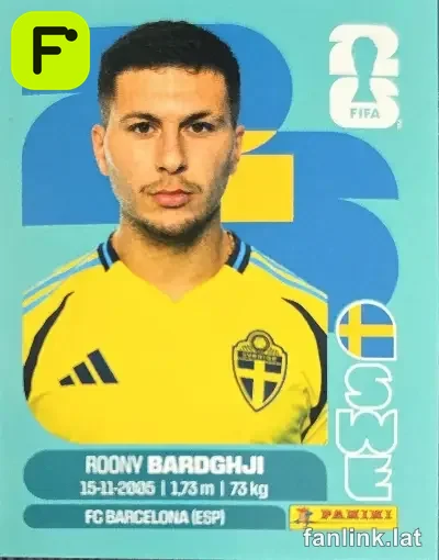 Roony Bardghji #SWE16 — Lámina Panini FIFA World Cup 2026