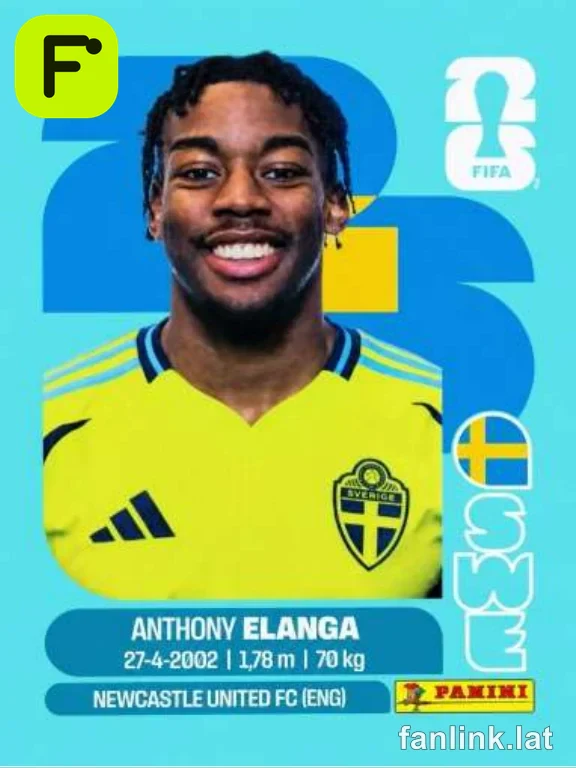 Anthony Elanga #SWE18 — Lámina Panini FIFA World Cup 2026