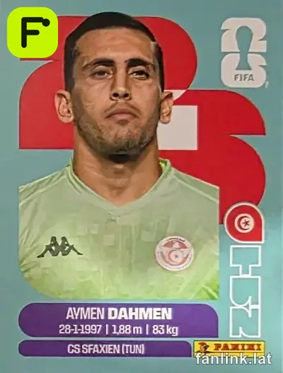 Aymen Dahmen #TUN3 — Lámina Panini FIFA World Cup 2026