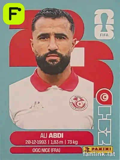 Ali Abdi #TUN7 — Lámina Panini FIFA World Cup 2026