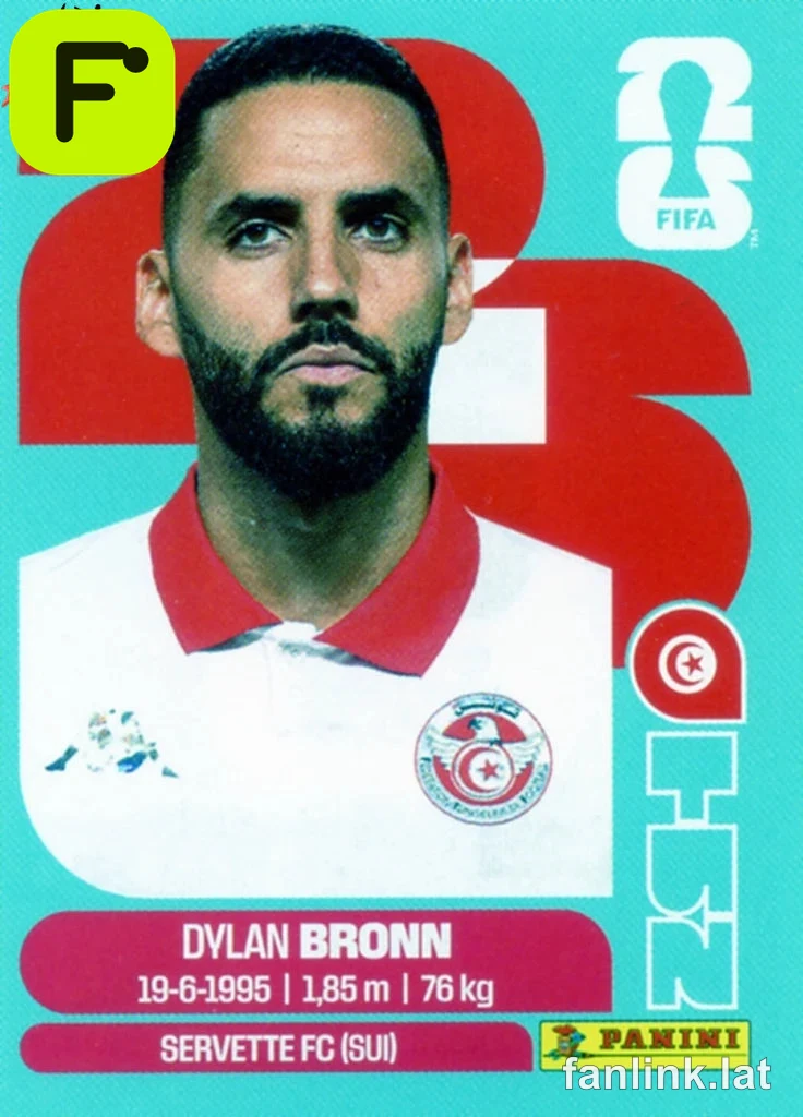Dylan Bronn #TUN8 — Lámina Panini FIFA World Cup 2026
