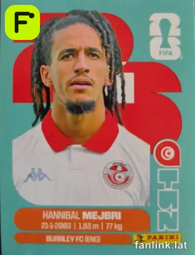 Hannibal Mejbri #TUN14 — Lámina Panini FIFA World Cup 2026