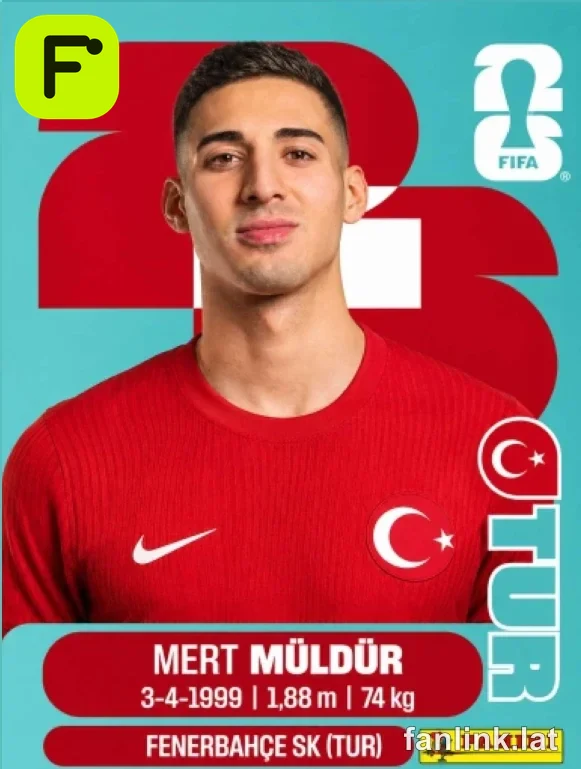 Mert Muldur #TUR3 — Lámina Panini FIFA World Cup 2026