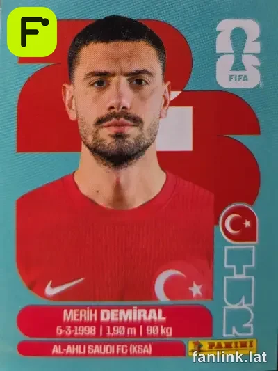 Merih Demiral #TUR7 — Lámina Panini FIFA World Cup 2026