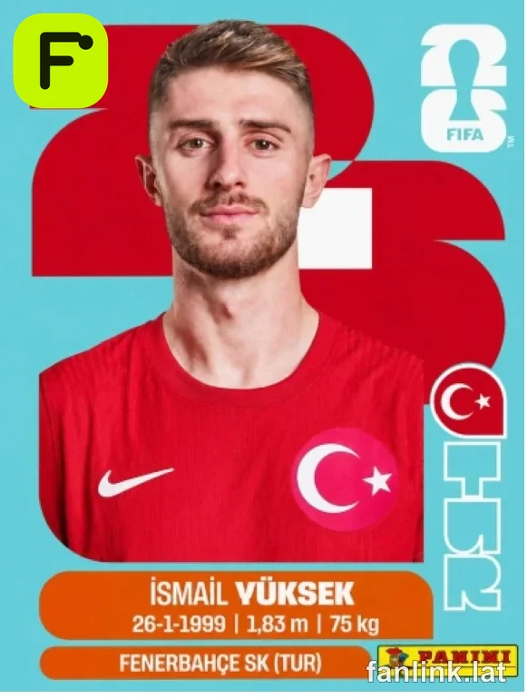 Ismail Yuksek #TUR10 — Lámina Panini FIFA World Cup 2026