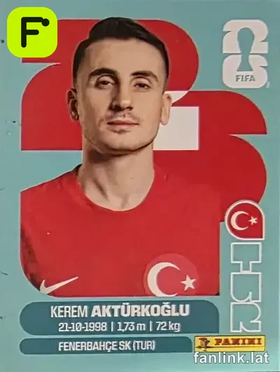 Kerem Akturkoglu #TUR19 — Lámina Panini FIFA World Cup 2026
