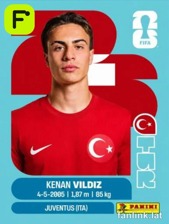 Kenan Yildiz #TUR20 — Lámina Panini FIFA World Cup 2026