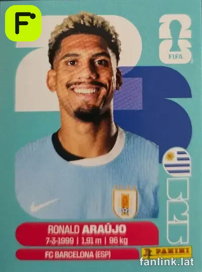 Ronald Araujo #URU4 — Lámina Panini FIFA World Cup 2026