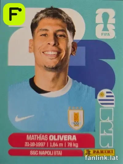 Mathias Olivera #URU7 — Lámina Panini FIFA World Cup 2026