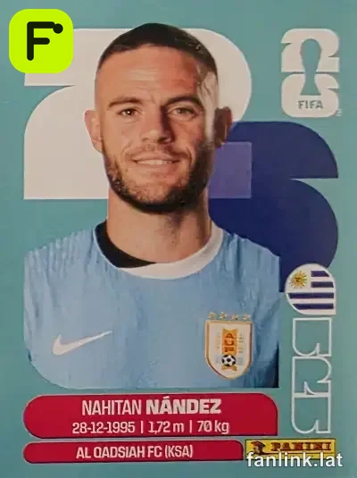 Nahitan Nandez #URU9 — Lámina Panini FIFA World Cup 2026