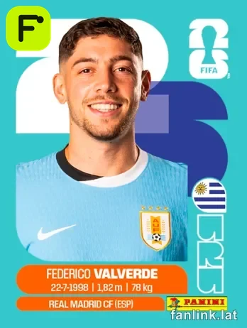 Federico Valverde #URU10 — Lámina Panini FIFA World Cup 2026
