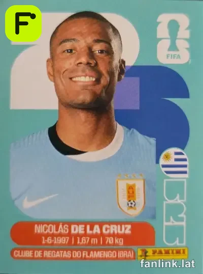 Nicolás de la Cruz #URU15 — Lámina Panini FIFA World Cup 2026