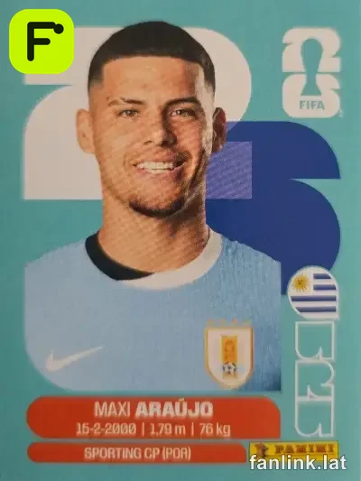 Maxi Araujo #URU16 — Lámina Panini FIFA World Cup 2026