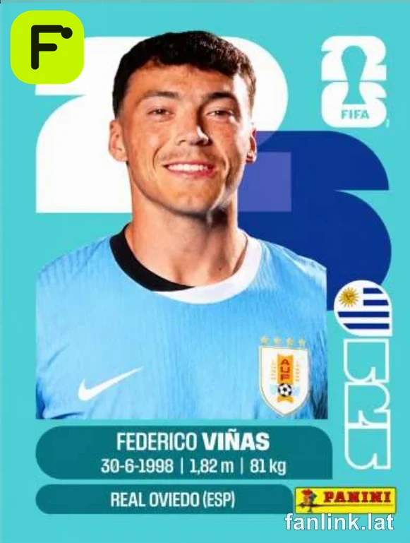 Federico Viñas #URU18 — Lámina Panini FIFA World Cup 2026