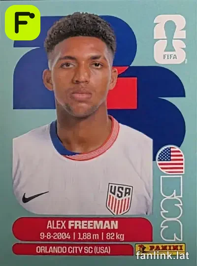 Alex Freeman #USA6 — Lámina Panini FIFA World Cup 2026