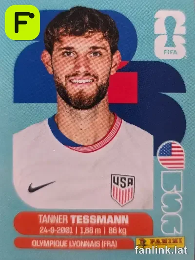 Tanner Tessmann #USA9 — Lámina Panini FIFA World Cup 2026