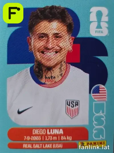 Diego Luna #USA14 — Lámina Panini FIFA World Cup 2026