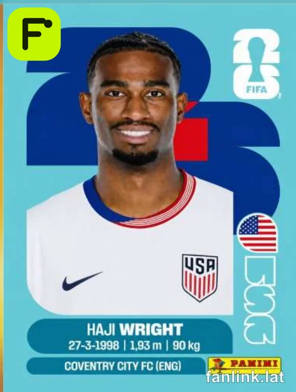 Haji Wright #USA19 — Lámina Panini FIFA World Cup 2026