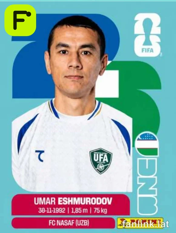 Umar Eshmurodov #UZB5 — Lámina Panini FIFA World Cup 2026