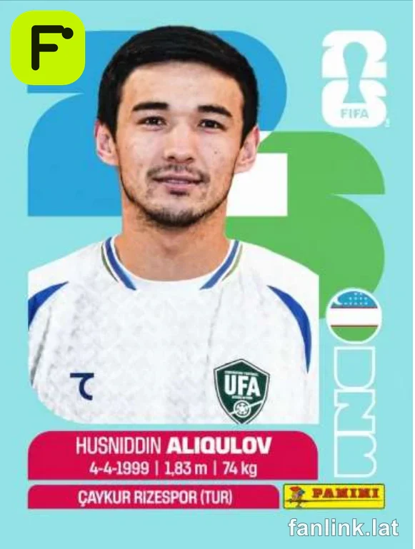 Husniddin Aliqulov #UZB6 — Lámina Panini FIFA World Cup 2026