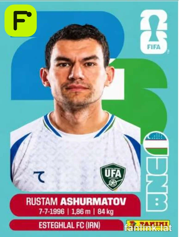 Rustamjon Ashurmatov #UZB7 — Lámina Panini FIFA World Cup 2026