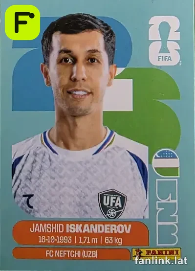 Jamshid Iskanderov #UZB12 — Lámina Panini FIFA World Cup 2026
