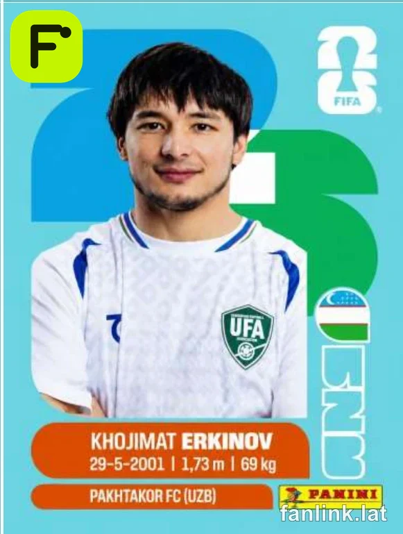 Khojimat Erkinov #UZB15 — Lámina Panini FIFA World Cup 2026