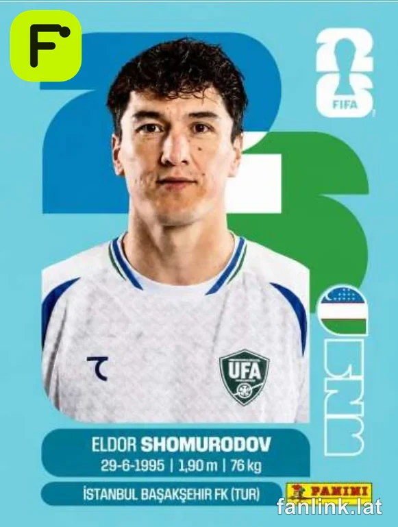 Eldor Shomurodov #UZB16 — Lámina Panini FIFA World Cup 2026