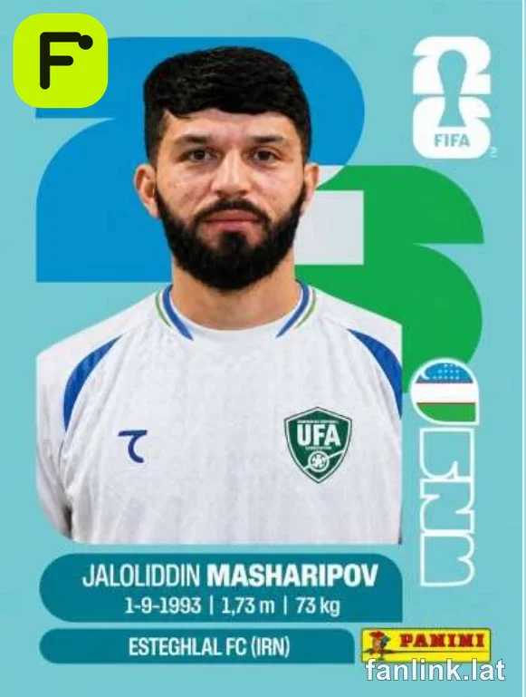 Jaloliddin Masharipov #UZB18 — Lámina Panini FIFA World Cup 2026