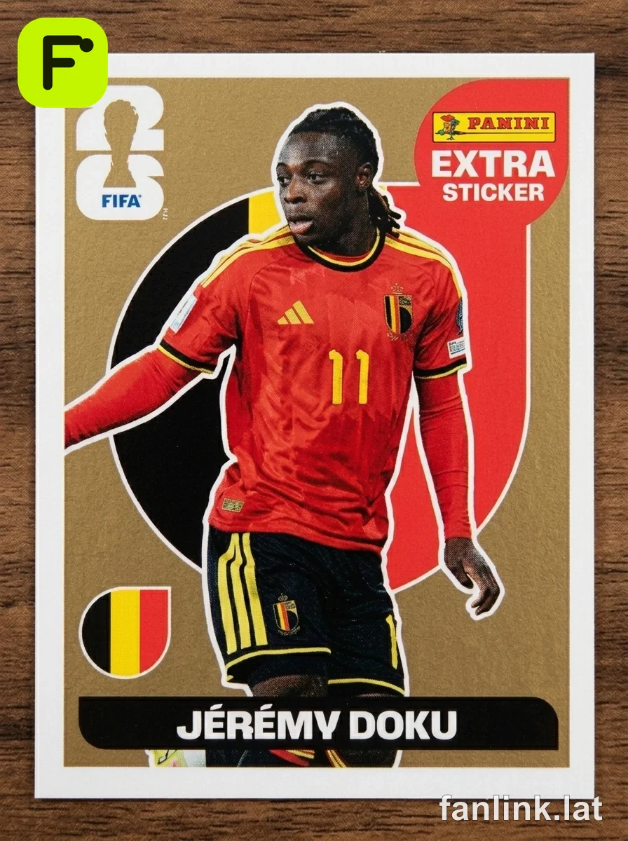 Jérémy Doku (Gold) #EXTRA10G — Lámina Panini FIFA World Cup 2026