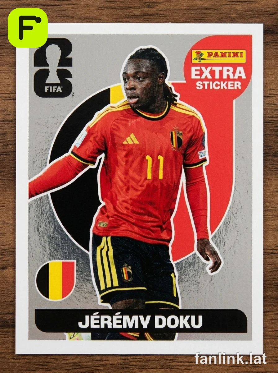 Jérémy Doku (Silver) #EXTRA10S — Lámina Panini FIFA World Cup 2026