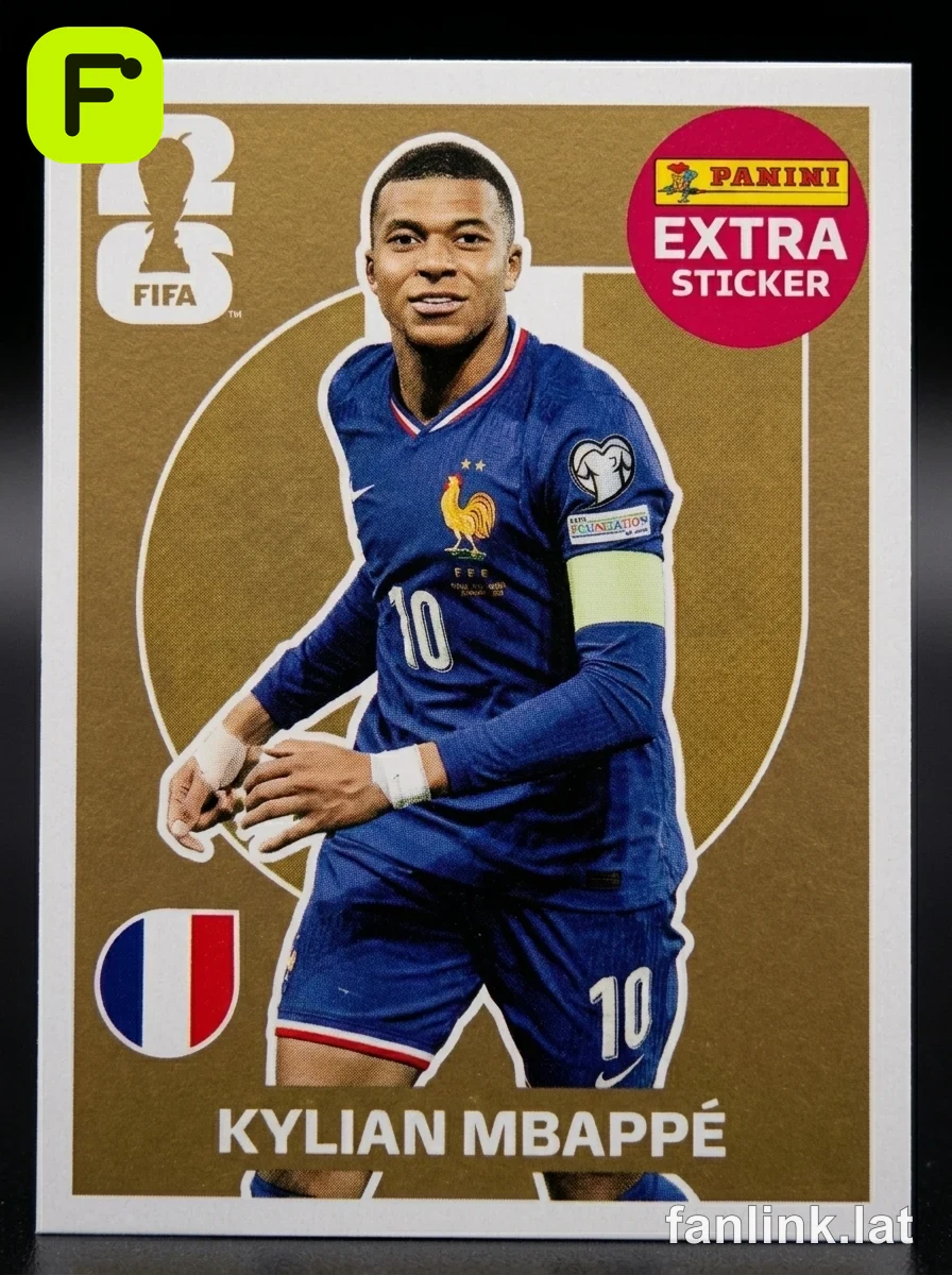 Kylian Mbappé (Gold) #EXTRA12G — Lámina Panini FIFA World Cup 2026