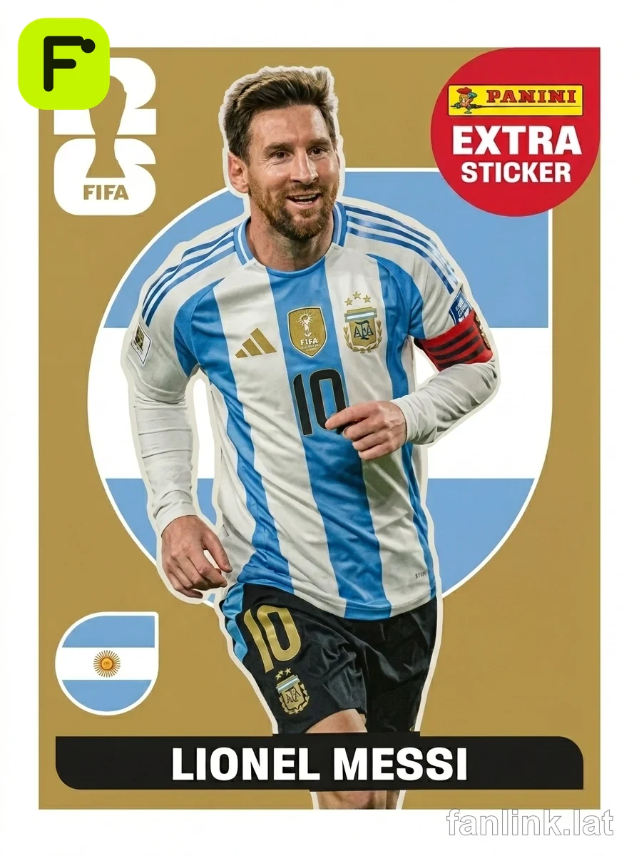 Lionel Messi (Gold) #EXTRA14G — Lámina Panini FIFA World Cup 2026