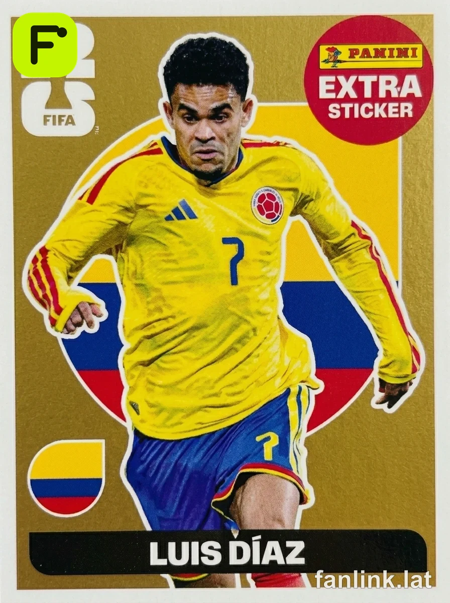 Luis Díaz (Gold) #EXTRA15G — Lámina Panini FIFA World Cup 2026