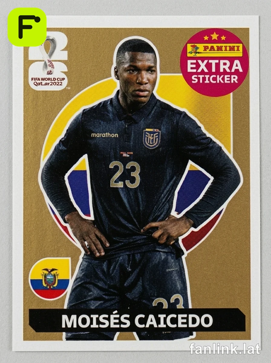 Moisés Caicedo (Gold) #EXTRA18G — Lámina Panini FIFA World Cup 2026