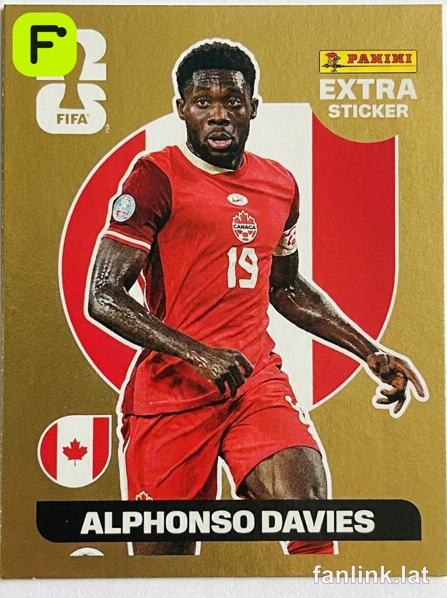 Alphonso Davies (Gold) #EXTRA2G — Lámina Panini FIFA World Cup 2026