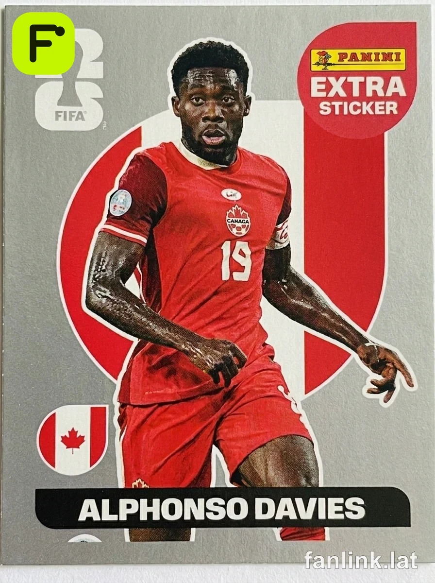Alphonso Davies (Silver) #EXTRA2S — Lámina Panini FIFA World Cup 2026